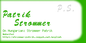 patrik strommer business card